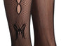 Black Fishnet With Side Seam With Holes & Little Butterfly