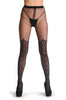 Black Lace Faux Vintage Stockings & Transparent Top 20 Den