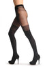 Black Faux Stockings With Floral Woven Lace Top 60 Den