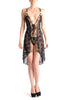 Black Lace Knee Length Evening Dress Babydoll & Matching Brief Set