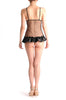 Sheer Black With Small Dots Satin Rifle Trim & Matching Brief