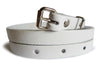 Plain White Real Leather Women Belt