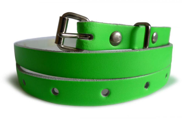 Neon Green Real Leather Women Belt