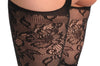 Floral Lace Suspender With Quarter Sleeves & Line on Holes