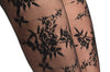 Floral Lace Bodystocking With Straps & Bows At The Front