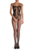Floral Lace Corset With Straps And Geometrical Lace Legs