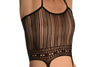Black Burlesque Bodystocking With Attached Stockings