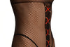 Black Suspender Bodystocking With Red Corset