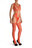 Red Suspender Bodystocking With Open Panels