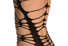 Black Wrapping Stripes Mini Dress (Bodystocking)