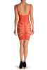 Red Geometrical Lace Shoulders Mini Dress (Bodystocking)