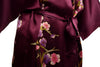Purple With Sakura Bloom Luxurious Silk Dressing Gown (Robe)