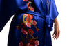 Blue With Sakura Bloom Luxurious Silk Dressing Gown (Robe)