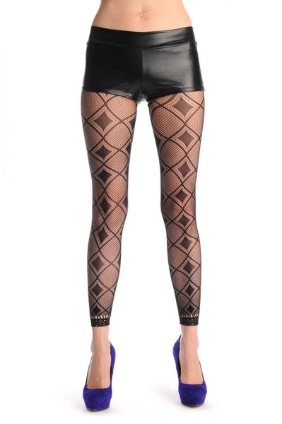 Black 50 Denier Footless Tights With Lace Trim - Kiss Tights