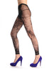 Violett Flower With Lace Trim Footless Fishnet