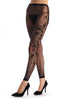 Tulip Flowers On The Side With Lace Trim Footless Fishnet