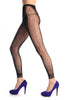 Black Fishnet With Lace Stripes On the Sides Footless
