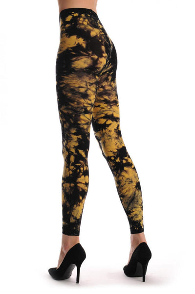 Black & Yellow Colour Splash (Tie Dye) Footless