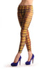 Yellow & Brown Checkered Print Footless