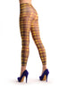 Yellow & Brown Checkered Print Footless