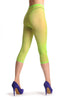 Plain Bright Green Three Quarter Tights (Capri)