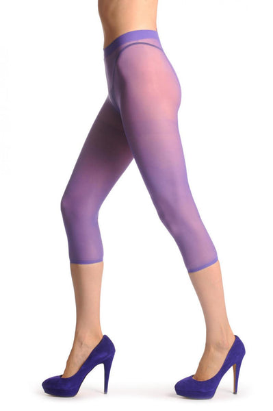 Plain Lilac Three Quarter Tights (Capri)