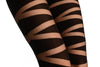 Black With Transparent Wrapping Stripes Footless