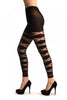 Black With Transparent Wrapping Stripes Footless