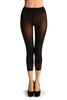 Black Cropped Tights With Silver Lurex