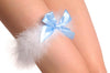 White Marabou Feather With Blue Satin Bow