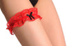 Red Lace Garter With Black Satin Bow