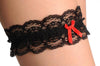 Black Lace Garter With Red Satin Bow