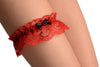 Red Lace With Black Satin Bow Garter