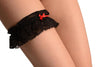 Black Lace With Red Satin Bow Garter
