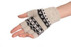 Angora Grey Fair Isle Knitted Fingerless Gloves