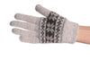Angora Grey Fair Isle Knitted Gloves