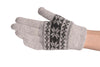 Angora Grey Fair Isle Knitted Gloves