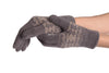 Angora Slate Grey Fair Isle Knitted Gloves