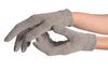 Grey Gloves & Fingerless Gloves With Crystals (2 Pairs Set)