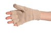 Bear Face Beige Knitted Fingerless Flip Gloves