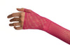 Magenta Stretchy Crochet Lace Fingerless Evening Gloves