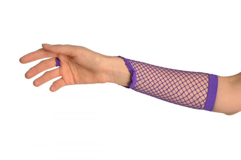  Purple Long Fishnet Fingerless Gloves - 1 Count - Vibrant,  Stretchy & Stylish - Perfect For Parties & Costumes, One Size Fits All :  Clothing, Shoes & Jewelry