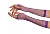 Purple Fishnet Fingerless Party Gloves