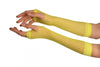 Neon Yellow Fishnet Mesh Net Fingerless Party Gloves