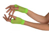 Lime Green Short Fishnet Fingerless Party Gloves