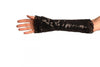 Black Sequin Elbow Party Gloves With Lace
