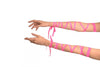 Pink Elasticated Satin Ribbon Arm Wraps (Gloves)