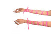 Pink Elasticated Satin Ribbon Arm Wraps (Gloves)