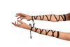 Black Elasticated Satin Ribbon Arm Wraps (Gloves)