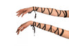 Black Elasticated Satin Ribbon Arm Wraps (Gloves)